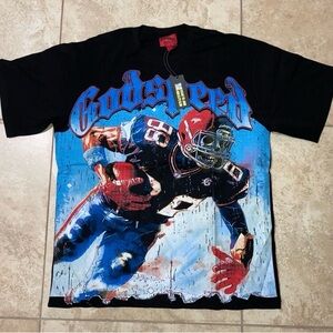 Black Graphic Football Tee